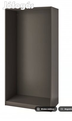 Ikea PAX 100x58x201 Barna Fekete gardróbváz 2 db tömör ajtóval