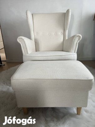Ikea Strandmon fotel lábtartóval 