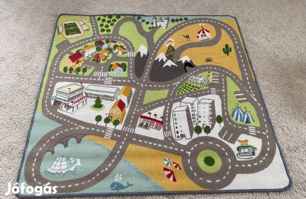 Ikea autós gyerekszőnyeg gyerekszoba szőnyeg 133cm x 133 cm