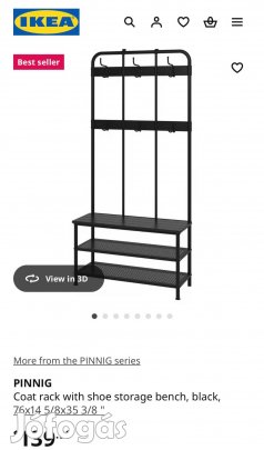 Ikea előszoba bútor (fogas, cipőtartó)