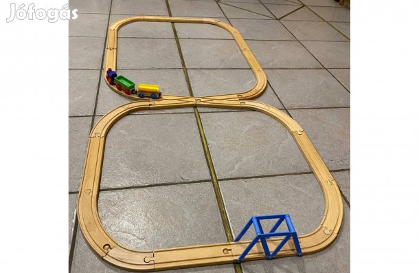 Ikea fa vasútpálya szett, fa kisvonattal, 31 db-os szett