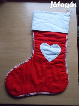 Ikea hatalmas piros, bélelt Mikulás csizma (45 cm)