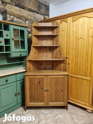 Ikea pácolt fenyő polcos sarok komód 95x200x53