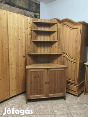 Ikea pácolt polcos fenyő sarok komód 95x197x56