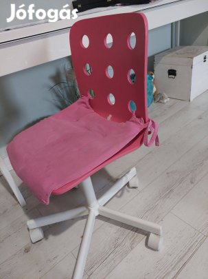 Ikea rózsaszín fehér gyerek forgószék íróasztal szék