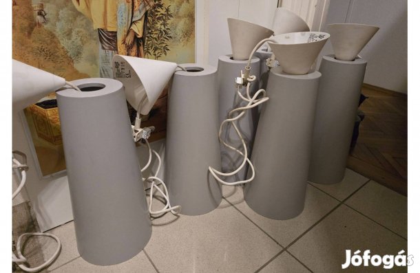 Ikea szürke fém mennyezeti lámpák izzóval, 60 cm magas