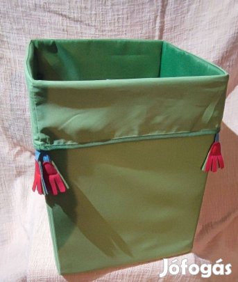 Ikea zöld tárolódoboz nagyobbik méret rojtos játéktároló