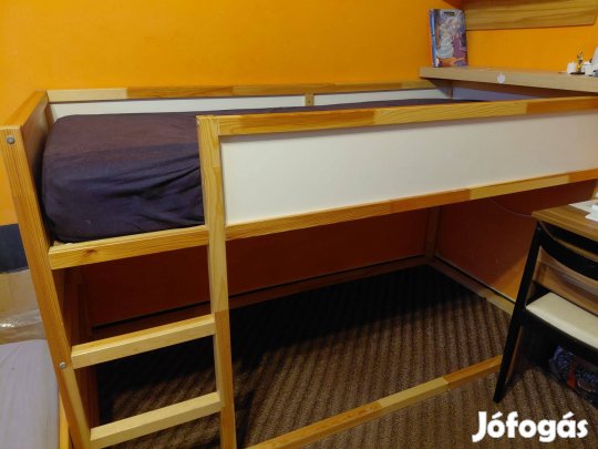 Ikeás Kura megfordítható galériaágy 90×200 eladó