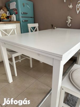 Ikeás fehér étkezőasztal
