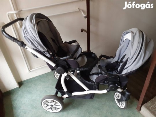 Iker babakocsi 3 részes, szürke színben.