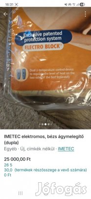 Imetec elektromos ágymelegítő, bézs  (dupla)