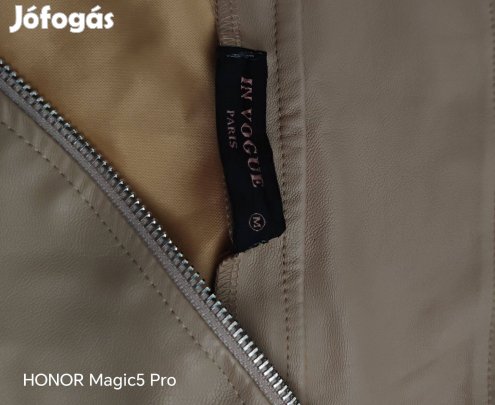 In Vogue Paris bézs bőrhatású női ruha S-M