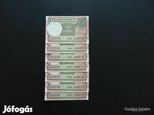 India 1 rupia 2017 7 darab Sorszámkövető !