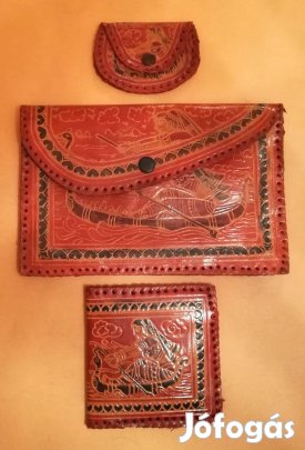 Indiai 3 részes valódibőr, szett,új!/48