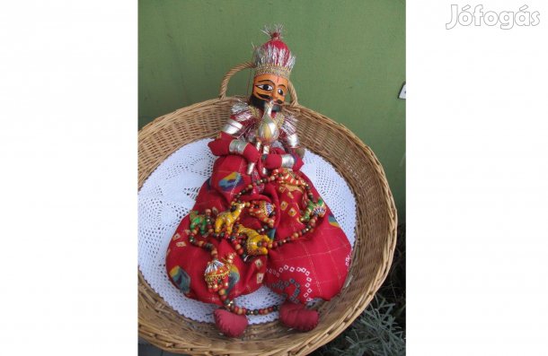 Indiai fafejű, rongytestű báb