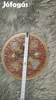 Indiai réz, zománcozott dísztányér Akció!