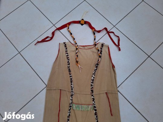 Indián női ruha, jelmez tollas fejdísszel felnőtteknek eladó