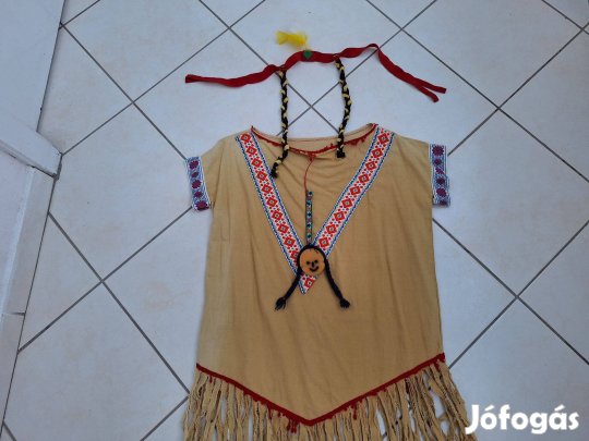 Indián női ruha, jelmez tollas fejdísszel felnőtteknek eladó