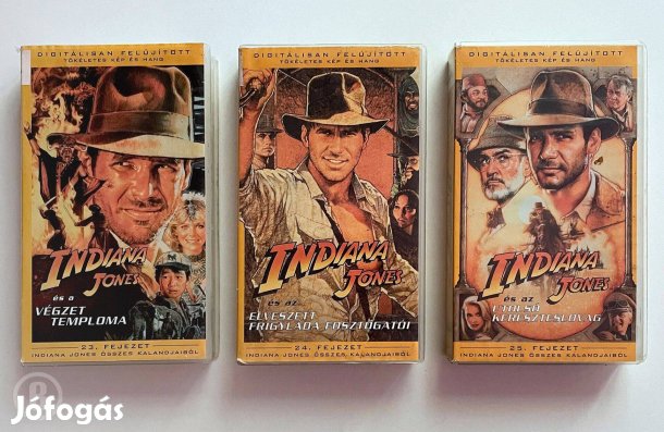 Indiana Jones filmek (3 db) - VHS - - - (Csak személyesen!)