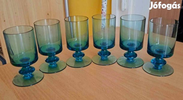 Indiana vintázs üveg talpas borospoharak