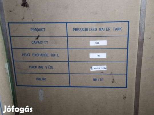 Indirekt meleg víztároló 300 L