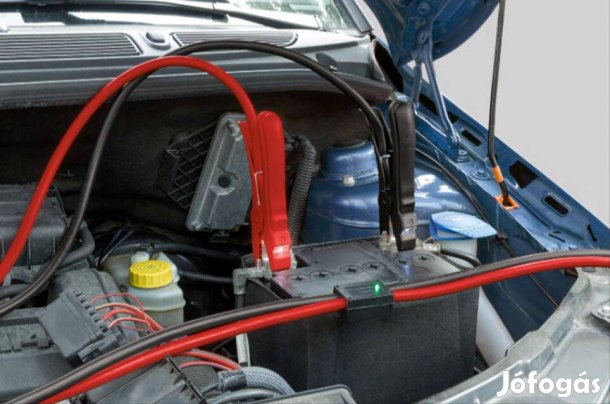 Indítókábel bikázó kábel 3,5 méter, LED lámpával a csipeszekben, új