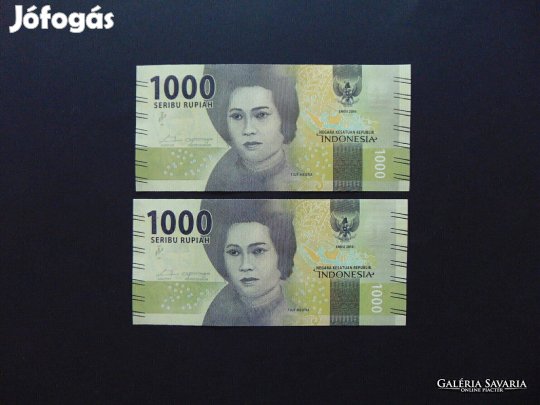 Indonézia 2 darab 1000 rupia sorszámkövető