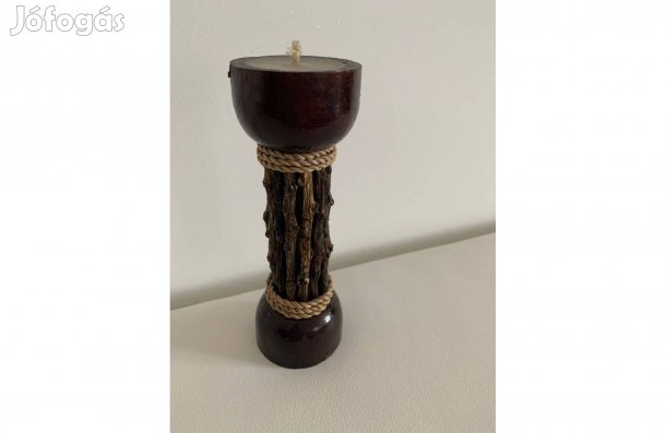 Indonéziai barna színű fa gyertyatartó új