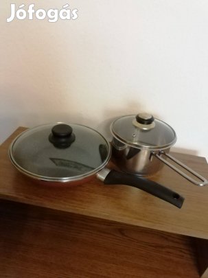 Indukciós Delimano gránit serpenyő és inox lábos fedőkkel 4 db. csomag