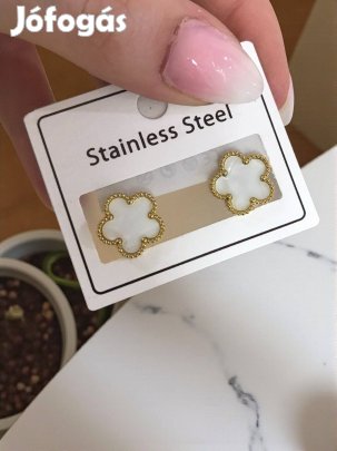 Inez arany-fehér színű nemesacél fülbevaló