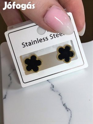 Inez arany-fekete színű nemesacél fülbevaló