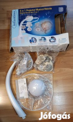 Infantino 3 az 1-ben projektoros zenélő forgó, szürke