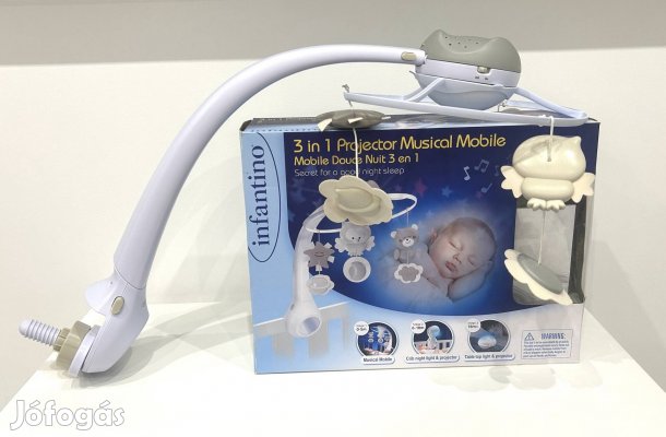 Infantino 3in1 Projector 2021 Grey zenélő körforgó