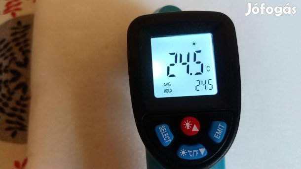 Infra hőmérő -50 550 C átlag min max dif mérés kalibrálható
