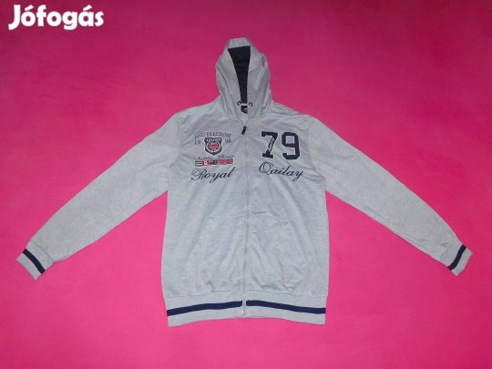 Ingyen Posta, Aosen szürke, kapucnis kardigán, pulóver, L-es méretben