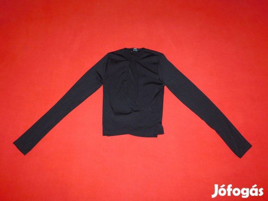 Ingyen Posta, Bershka fekete, hosszú ujjú, kivágott felső, póló, S-es