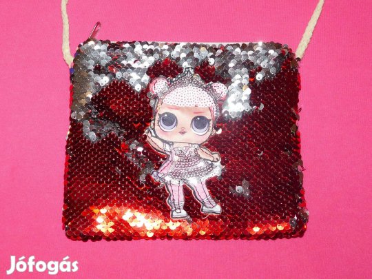 Ingyen Posta, Flitteres, cipzáros kis válltáska gyerekeknek 20 X 15 cm