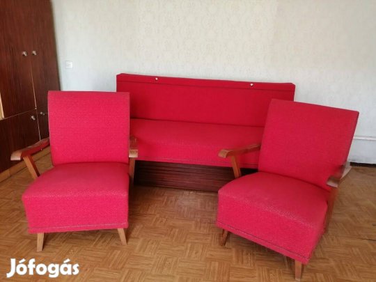 Ingyen elvihető retró kanapé 2 fotellel
