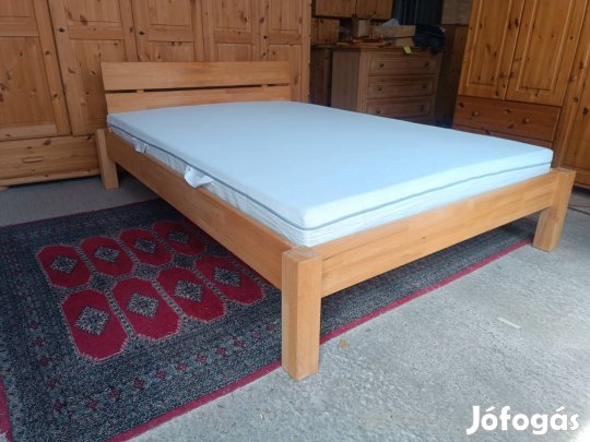 Ingyen szállítás 50 km ig Tölgyfa francia ágy 140x200 új matrac a428