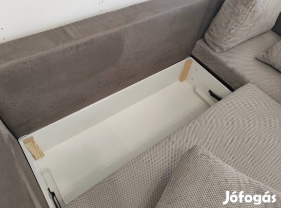 Ingyenes Szállítás! Szürkés Barnás L-alakú Kanapé, Ülőgarnitúra