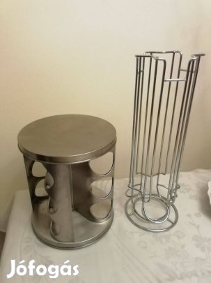 Inox, rozsdamentes kávékapszula tartó (forgó)
