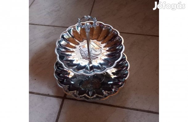 Inox emeletes kínáló tál 26 x 25 cm - Új