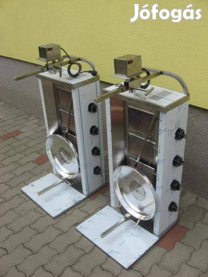 Inox ipari motoros 4 égős pimak gyros gyrossütő gyroskészitő