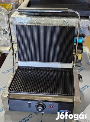 Inox ipari nagy méretű alul felül bordázott kontaktgrill tost sütő