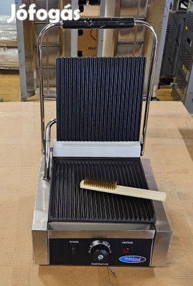 Inox ipari nagykonyhai alul felül bordázott kontaktgrill tost sütő