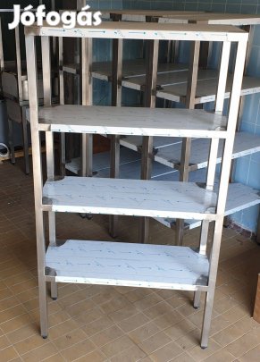 Inox rozsdamentes acél fóliás ipari nagy teherbirású állvány 4 polccal