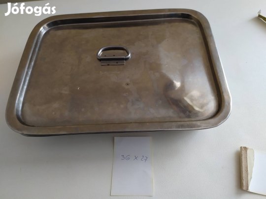 Inox tepsi grill ráccsal