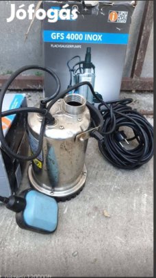 Inox vízszivattyú, 400W-os sekély víz szivattyú, úszó automatával