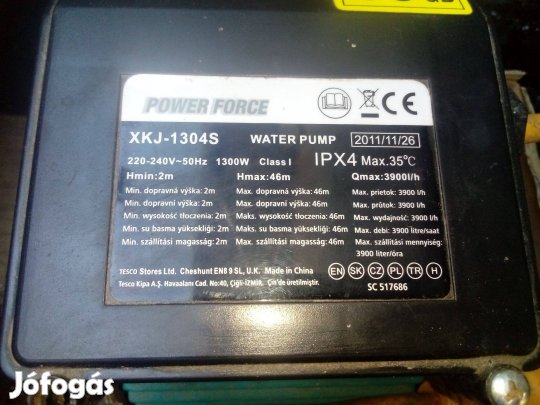 Inoxos 1300W-os szívattyú hibátlan álló rész