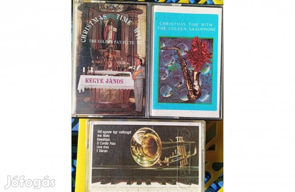 Instrumentális zenék kazettán - pánsíp, trombita, szaxofon